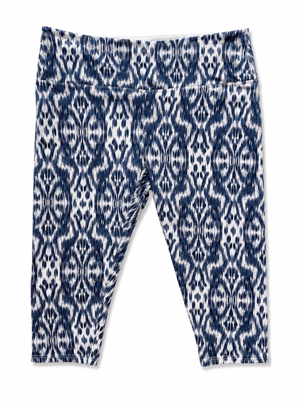 Intro Love The Fit Blue & White Printed Women's  Capri Leggings